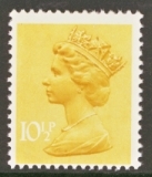 1971 10½p yellow SG  x890 variety 2 phosphor bands + AOP