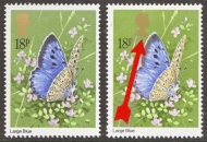1981 18p Butterflies Gold Queens Head colour shift
