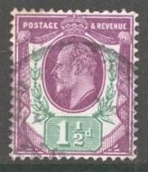 SG 289 1½d Slate Purple + Green