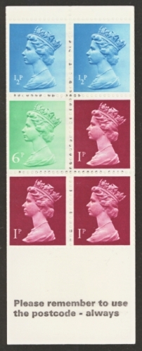 10p Booklet FA3 variety miscut 6p on right instead of left