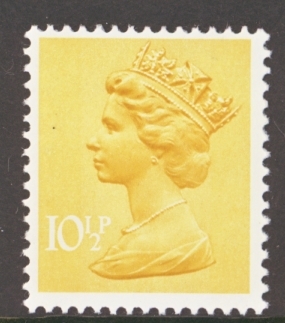 SG  X890 10½p Yellow 2 Bands
