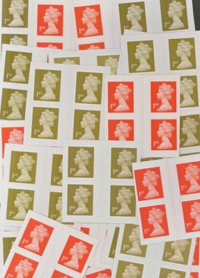 1st Class Self Adhesive Stamps x 100 (Face Value £85) SAVE 10%