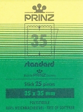 35x35 Prinz Stamp Mounts  packet of 25 for Square comms